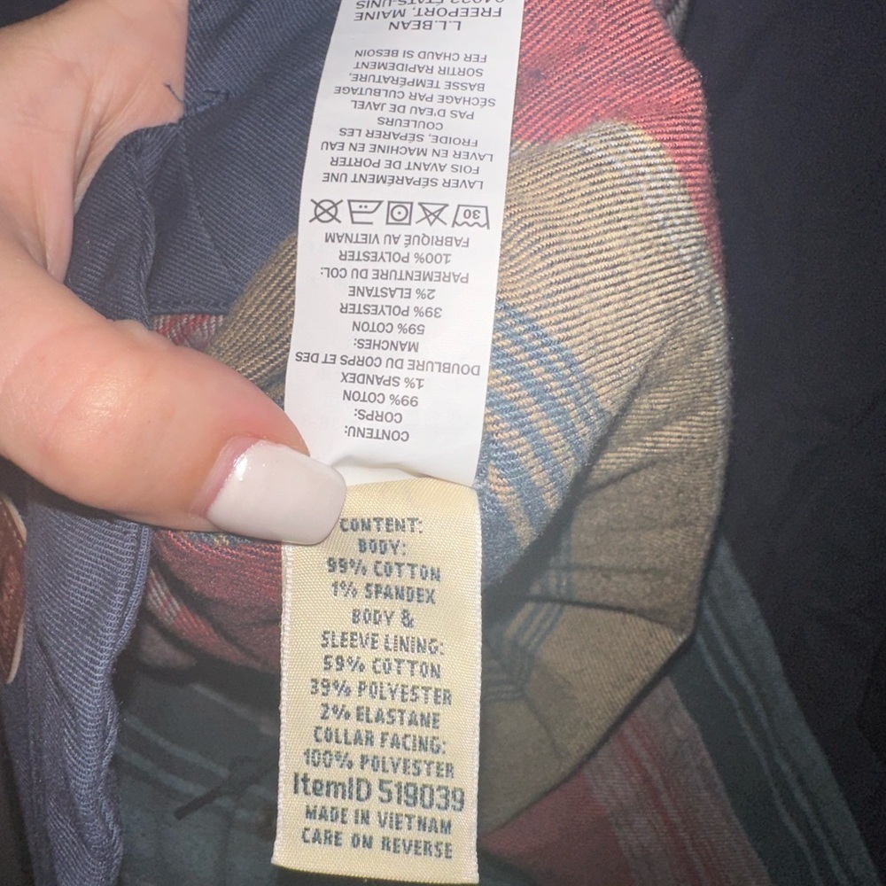 L.L. Bean Dark Blue Utility Jacket with White Sherpa Collar XS pet. outdoor fall - Picture 13 of 13